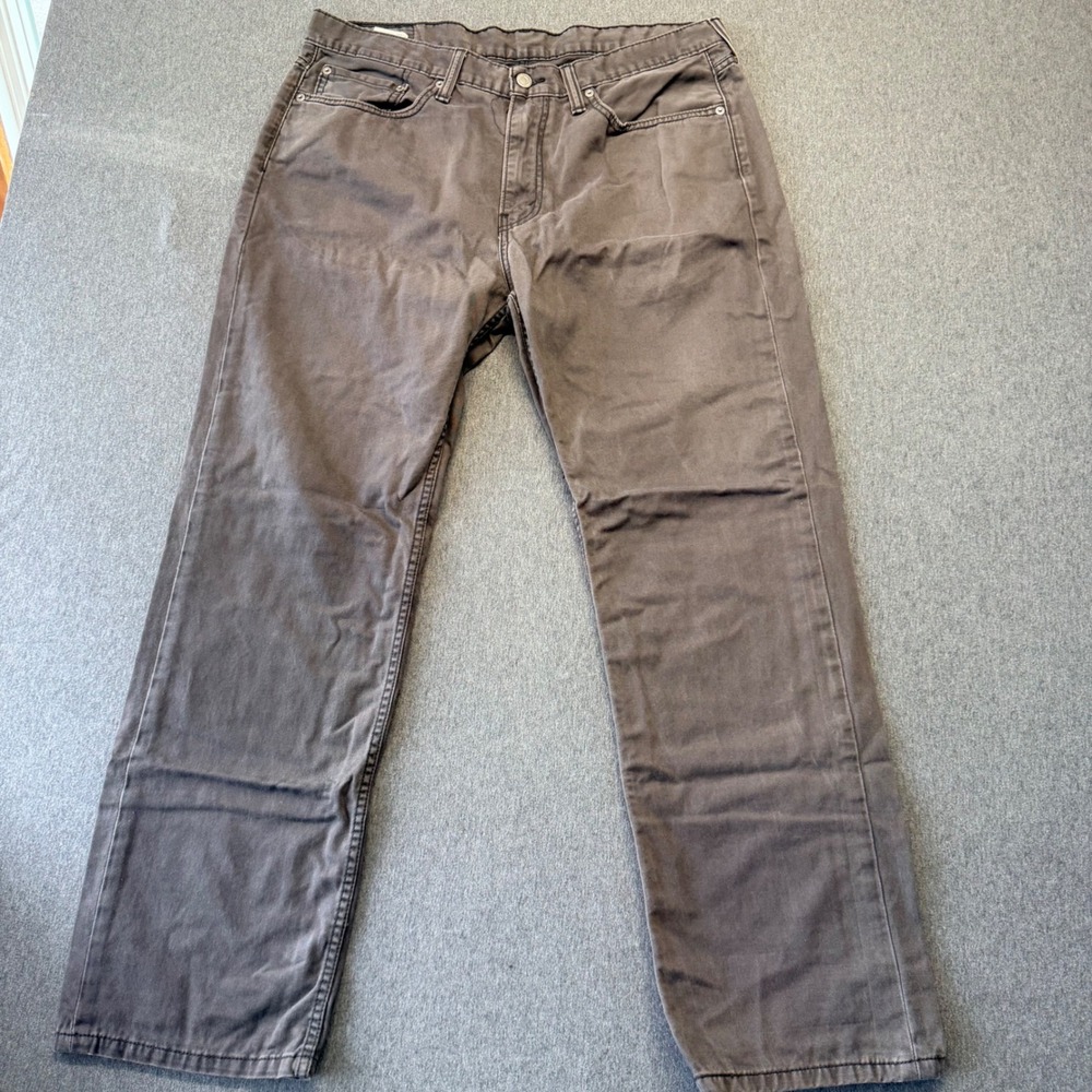 Levis 514 Straight Fit Pants Mens 36x30 Charcoal Grey Silver Tab